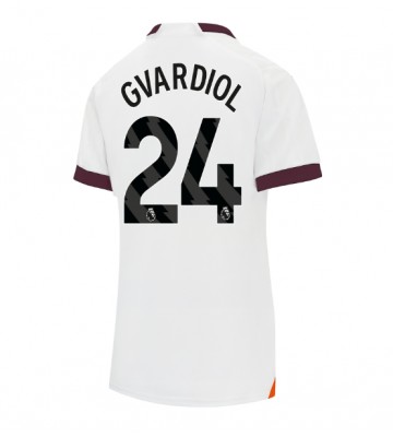 Manchester City Josko Gvardiol #24 Replika Udebanetrøje Dame 2023-24 Kortærmet